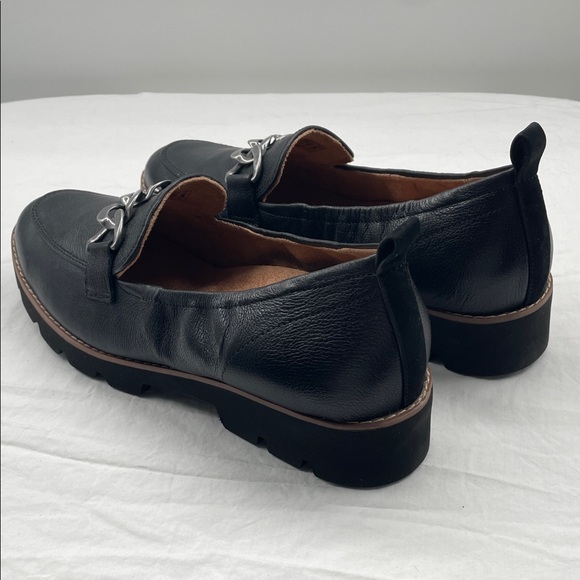 Vionic Black Leather Chain-Trim Loafers - Picture 9 of 16